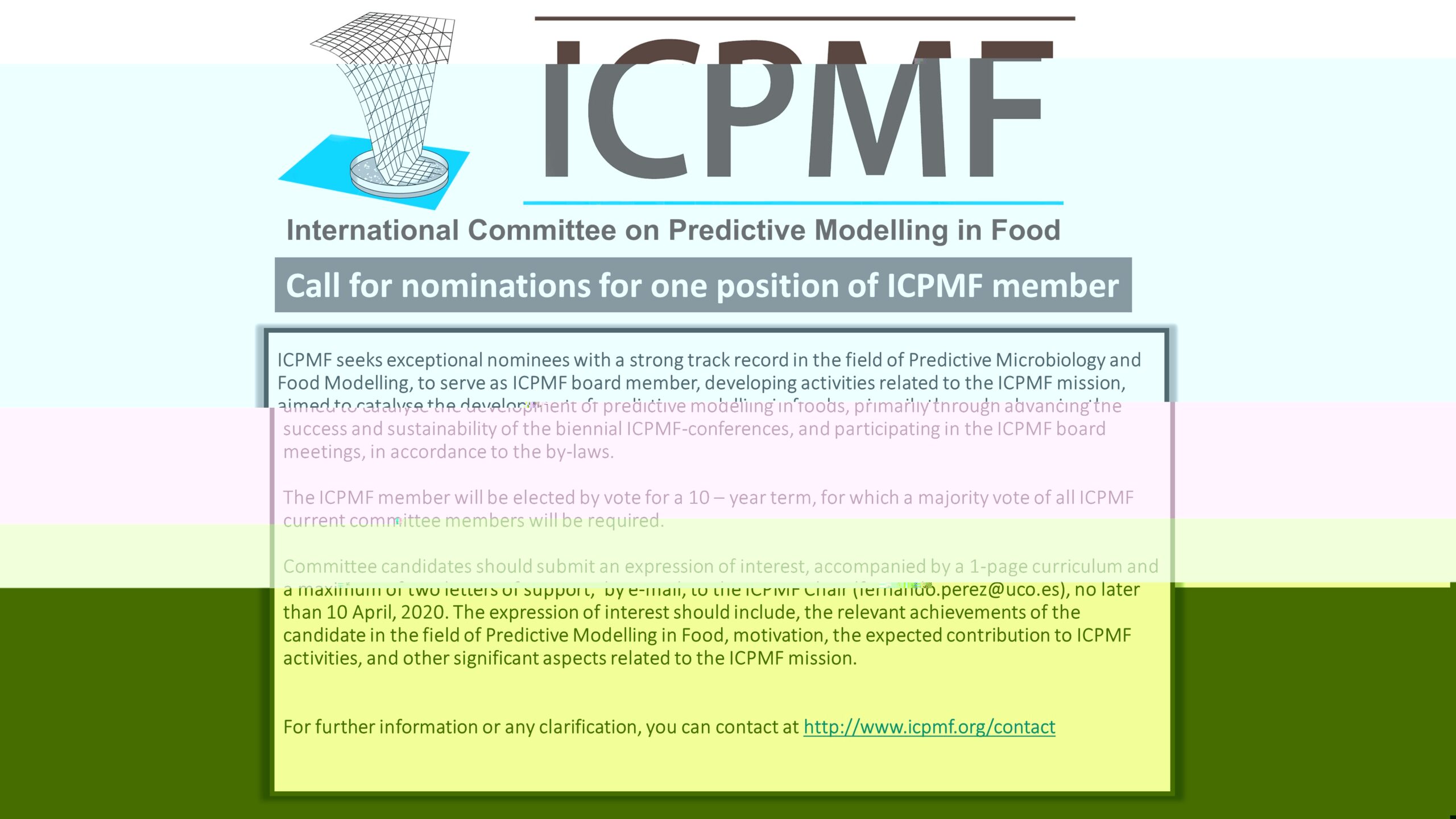 Call for nominations for one position of ICPMF member